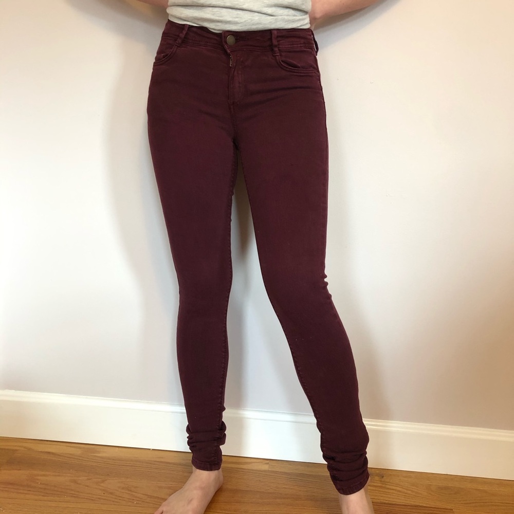 Zara maroon jean pants